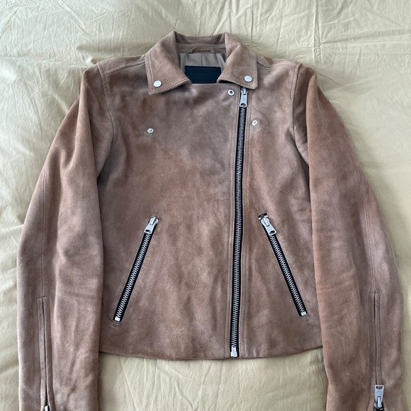 “All Saints”, Biker style Suede Leather Jacket. - Picture 3 of 11